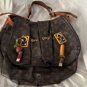 Louis Vuitton Brown Monogram Canvas Tote with Multicolor Bead Charms